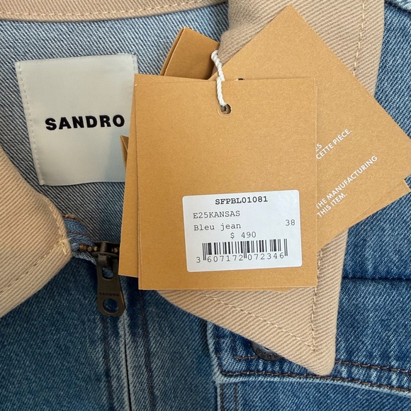 Sandro Blue Denim Jacket - Picture 2 of 3
